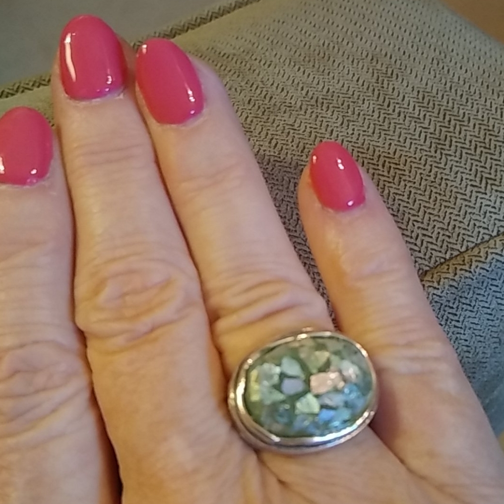 LIRM Roman Glass Sterling ring